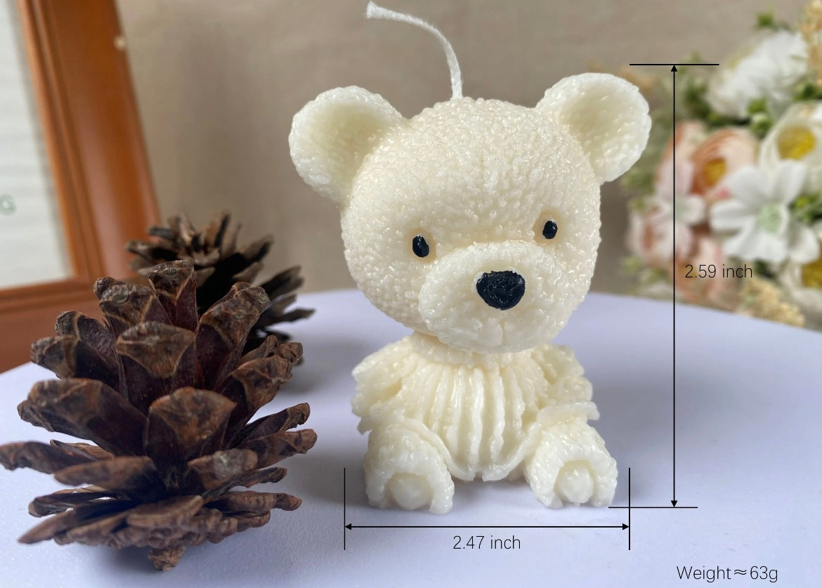 THEO Handmade teddy bear candle